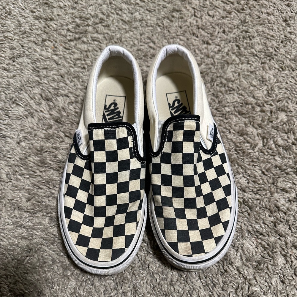Vans Black and White Checkerboard Slip-Ons